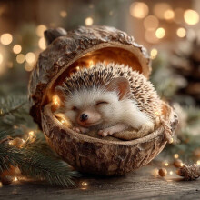 Ornements de glands animaux de la forêt 3D – Résine artisanale (renard, hibou, lapin), tons naturels, pour sapin de Noël et décoration