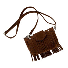 Geantă crossbody retro la modă cu ciucuri pentru femei, stiluri etnice, poșetă mică pătrată cu spațiu amplu de depozitare pentru uz zilnic