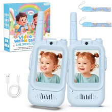 Video Intercom Kids Walkie Talkies 2 Pack Rechargeable with Video and Long Range