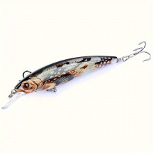 2PC Premium Sinking Minnow Crankbait - Lifelike 3D Eyes, Ideal for Bass, Trout & More - Durable ABS Fishing Lure