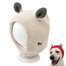 Quiet Ears for Dogs,Dog Ear Muff Noise Protection Knit Hat Pet Neck Ear Warmer for Winter Knitted for Anxiety Calm Down
