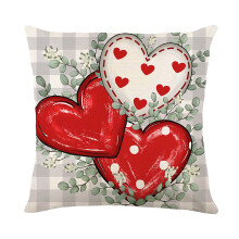 Clúdach Pillow Lá Vailintín 18x18 orlach Croí Dearg Grá