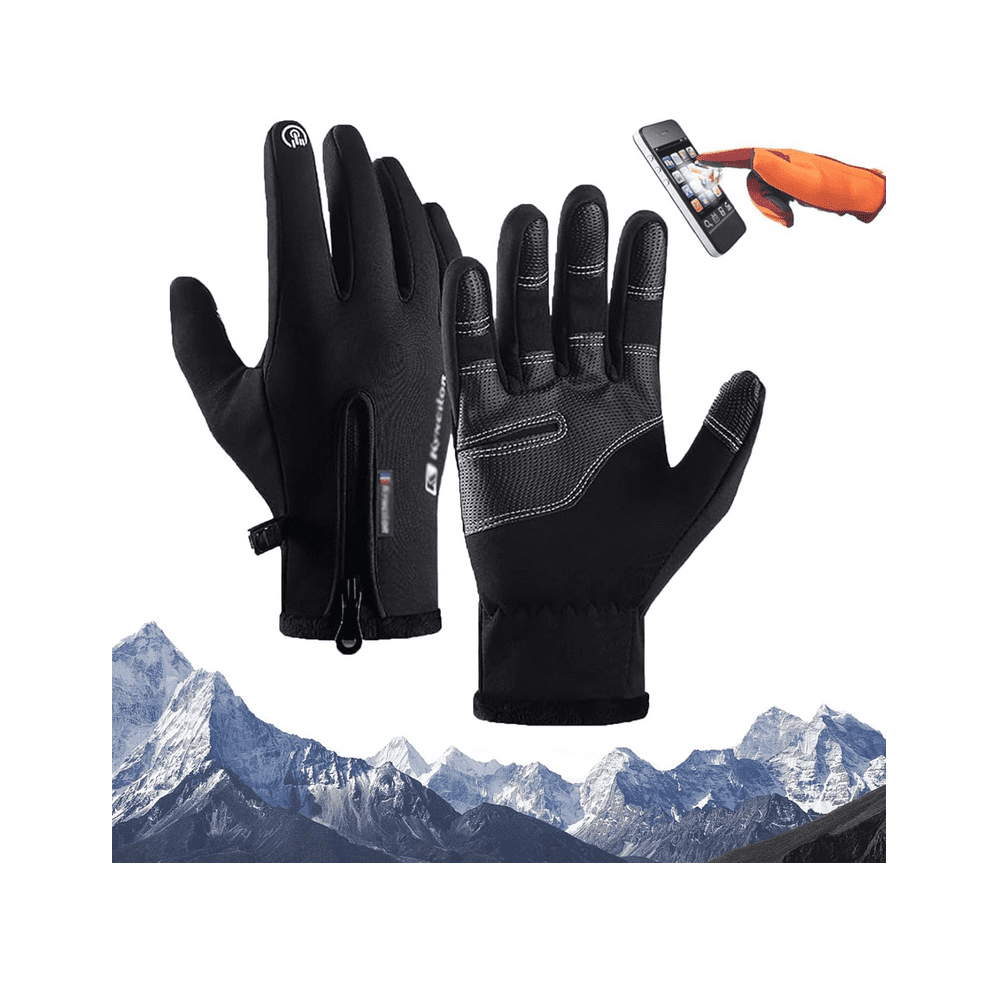 Men's Winter Gloves Windproof Waterproof Touchscreen Black 962125394504