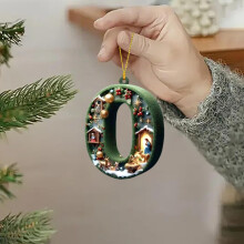 Pendentif Jésus 26 lettres pour sapin de Noël, ornement alphabet personnalisé, décoration de Noël à faire soi-même – Compatible avec les