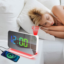 Jusqu'à 65 % de réduction sur le réveil électronique LED RGB éblouissant, veilleuse à couleurs changeantes, lampe de projection pour bureau et
