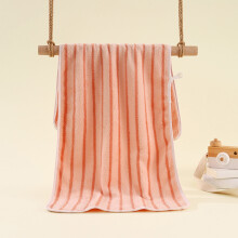 Serviettes de bain rayées roses en polyester absorbant, douces et épaisses (14 x 30 pouces), pour adultes (hommes et femmes). 1 pièce.