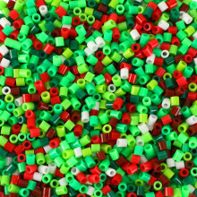1500Pcs Fuse Beads, Christmas Craft Beads Red Green White Assorted Fuse Beads for DIY Christmas Decoration Crafts