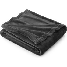 Couverture polaire GentleSoft Twin (152 x 203 cm), gris foncé, 300 g/m², douce et chaude pour le lit, le canapé et les voyages – Convient à