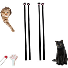 Baguettes réutilisables antidérapantes motif patte de chat noir (5 paires)