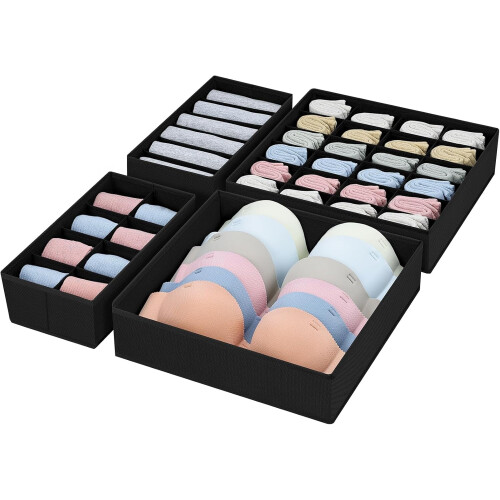 Drawer organizer for clothes - foldable underwear organizer and sock organizer