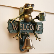 Frosch-Türklingel, handbemalt, Außendekoration, 1 Stück