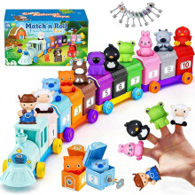 Montessori farm vonatkészlet állatos ujjbábokkal és
