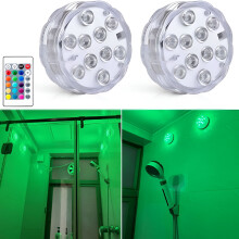 Vezeték nélküli LED fürdőszobai lámpa RGB vízálló 2 db