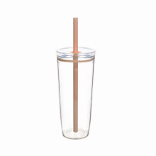 Γυάλινο ποτήρι με καλαμάκι 600ml βοριοπυριτικό