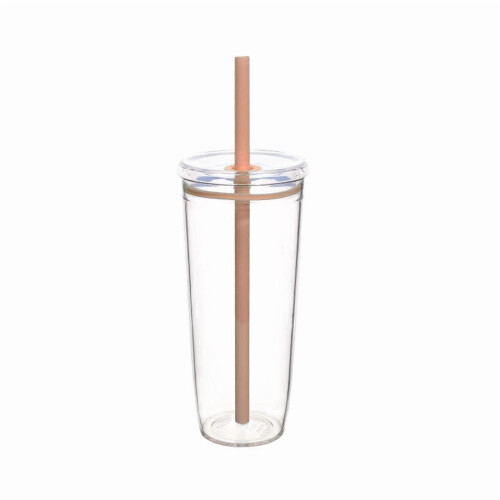 Γυάλινο ποτήρι με καλαμάκι 600ml βοριοπυριτικό