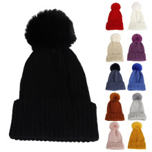 Unisex fleeceforet strikket lue – Varm tykk vinterlue,