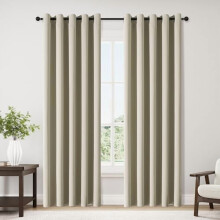 Blackout Curtains 70"x84", 2-Pc Grommet Thermal Insulated Set for Bedroom/Living Room (Beige) – Compatible with standard rods