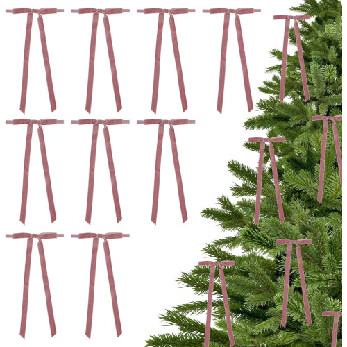 Laços de veludo rosa-pó, 12,7 cm (5 polegadas), 24 peças