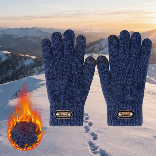 Luvas térmicas de inverno forradas com lã polar, à prova de vento, 21,5 x 11,9 cm (8,5 x 4,7 polegadas). 1