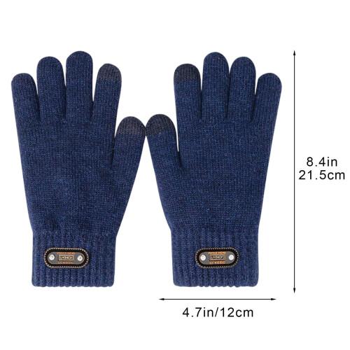 Luvas térmicas de inverno forradas com lã polar, à prova de vento, 21,5 x 11,9 cm (8,5 x 4,7 polegadas). 2