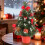 Mini Christmas Tree 30CM Pre-Decorated Red 4
