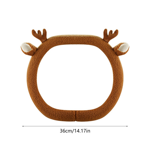 Teddy Bear Fleece Steering Wheel Cover D-Shaped 2