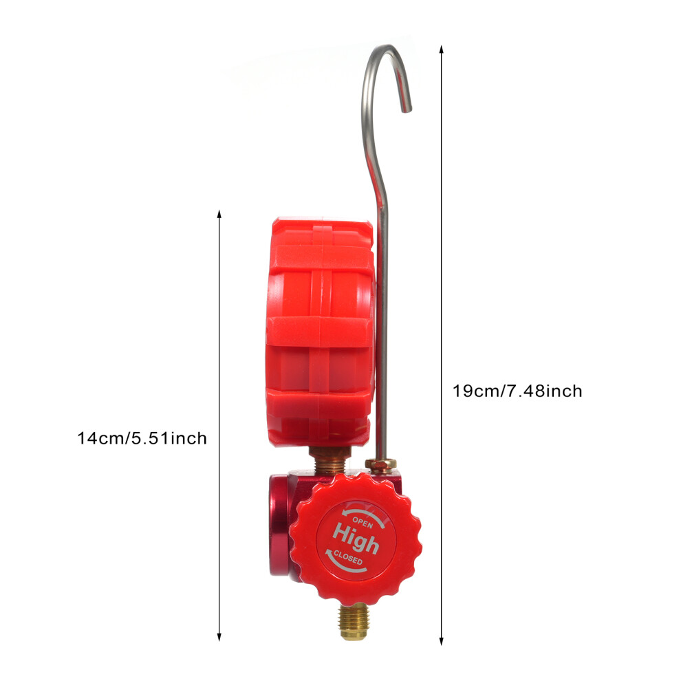 Single Manifold Gauge For R410a R22 R134a R404a - 19Cm, Red 8411385926366