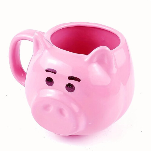 Αξιολάτρευτο Κύπελλο με σχέδιο γλυκού χοίρου σε ροζ κεραμική κούπα/φλιτζάνι 1