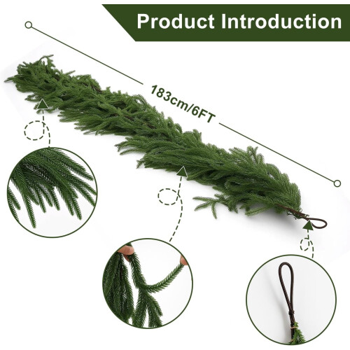 6ft Artificial Norfolk Pine Garland 1