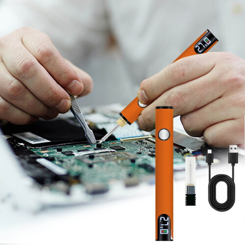 Επαναφορτιζόμενη πέννα κολλητηρίου USB-C με οθόνη LED και 2