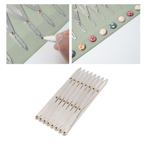 Expanding Aluminum Sewing Gauge 8-Head Button Divider 16x7.7cm