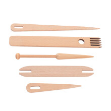 5 Stück Buchenholz-Handloom-Stick-Set für Web- und Strick-DIY-Kunstprojekte
