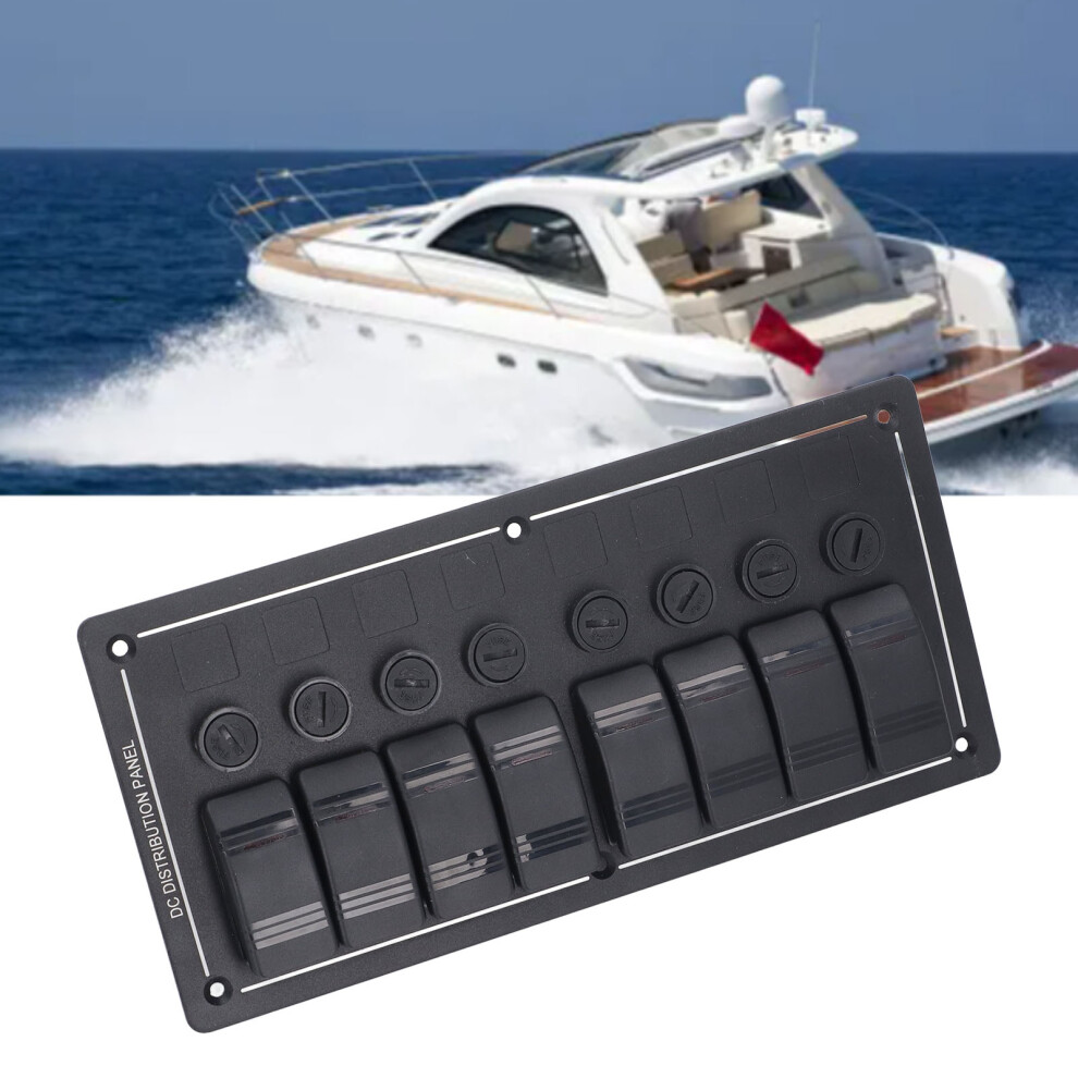 8 Gang Toggle Switch Panel with Overload Reset for