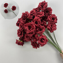 Bouquet de 3 roses artificielles lavande WANYNG – Fleurs artificielles réalistes en soie/rayonne pour mariages, fêtes, bricolage, décoration