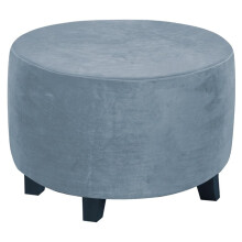 Housses de repose-pieds ottoman pour diamètre 48-55 cm, noires