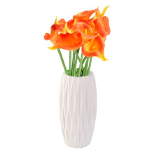 Lot de 20 fleurs artificielles de lys calla en soie, couleur turquoise, 34 cm (13,4 pouces), idéales pour la fête des mères, Pâques, la maison,