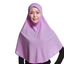 Stretchstrikket hijab for kvinner, lys fiolett, én størrelse