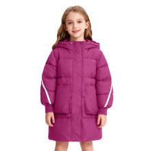 Giacca imbottita in piuma per bambini, lunghezza al ginocchio: cappotto antivento imbottito in piuma, bianco, caldo capospalla invernale per bambini,