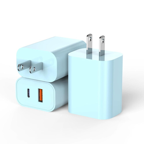Chargeur mural double port PD20W3 bleu 1