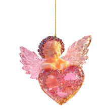 Ange décoratif à suspendre de 8 cm (3,15 po) pour la Saint-Valentin, sapin, cheminée, fête – Compatible avec la décoration de la Saint-Valentin
