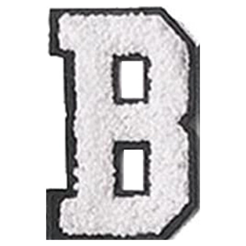 Écusson universitaire en chenille blanche, 7 cm (2,75 pouces)