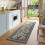 Bohemian geometric floral runner rug 2 ft x 6 ft grey 1