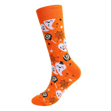 Chaussettes d'Halloween en coton, motif citrouille, fantĂ´me et chauve-souris, taille unique