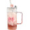Hitzebeständiger Glasbecher mit Deckel und Strohhalm, 13 oz (ca. 370 ml) 1