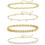 Conjunto de pulseiras femininas douradas com pérolas, ajustáveis e empilháveis. 1