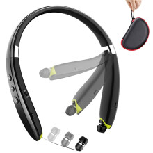 Auriculares Bluetooth de diadema mejorados con auriculares retráctiles, sonido estéreo con cancelación de ruido, micrófono, plegables, ideales