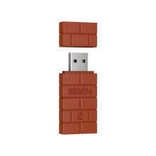 Wireless USB Adapter 2 for Switch/Switch 2, Windows, Mac, Raspberry Pi — Compatible with Series X|S, Switch Pro, PS5 & Bluetooth Controllers (Brown)