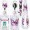Porte-badge papillon avec cordon et fermoir, en plastique, 1
