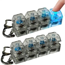 Lysende tastatur-fidgetleke – nøkkelring med 4 knapper, 2 stk.