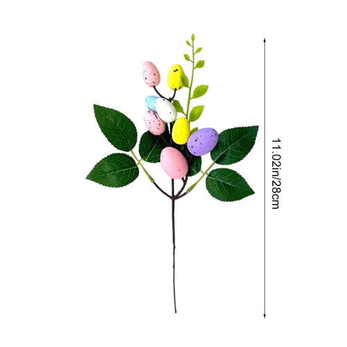 Hastes decorativas para ovos de Páscoa com folhas verdes, 28 cm (11 polegadas) 2